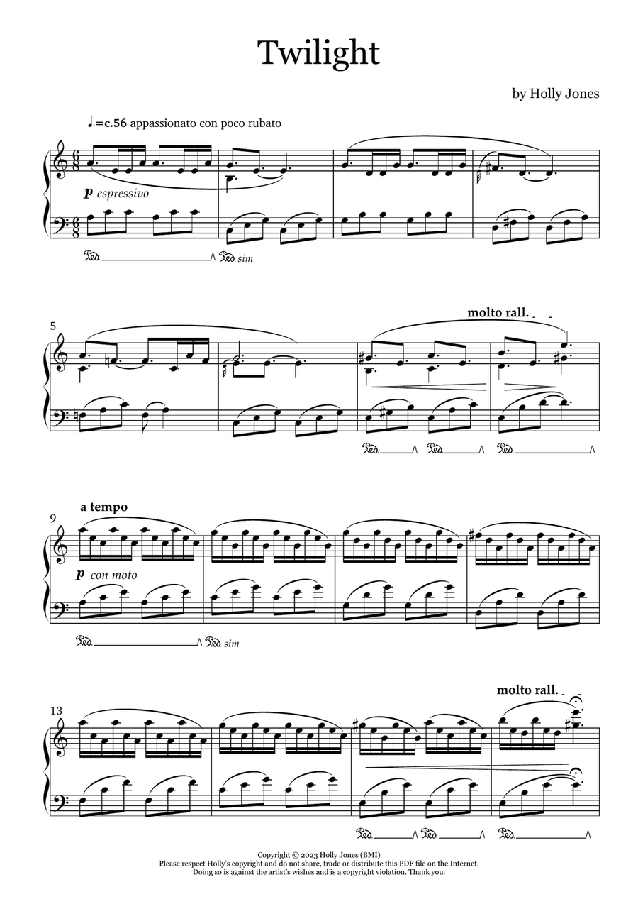 Twilight Piano Solo scores gallery preview page 2