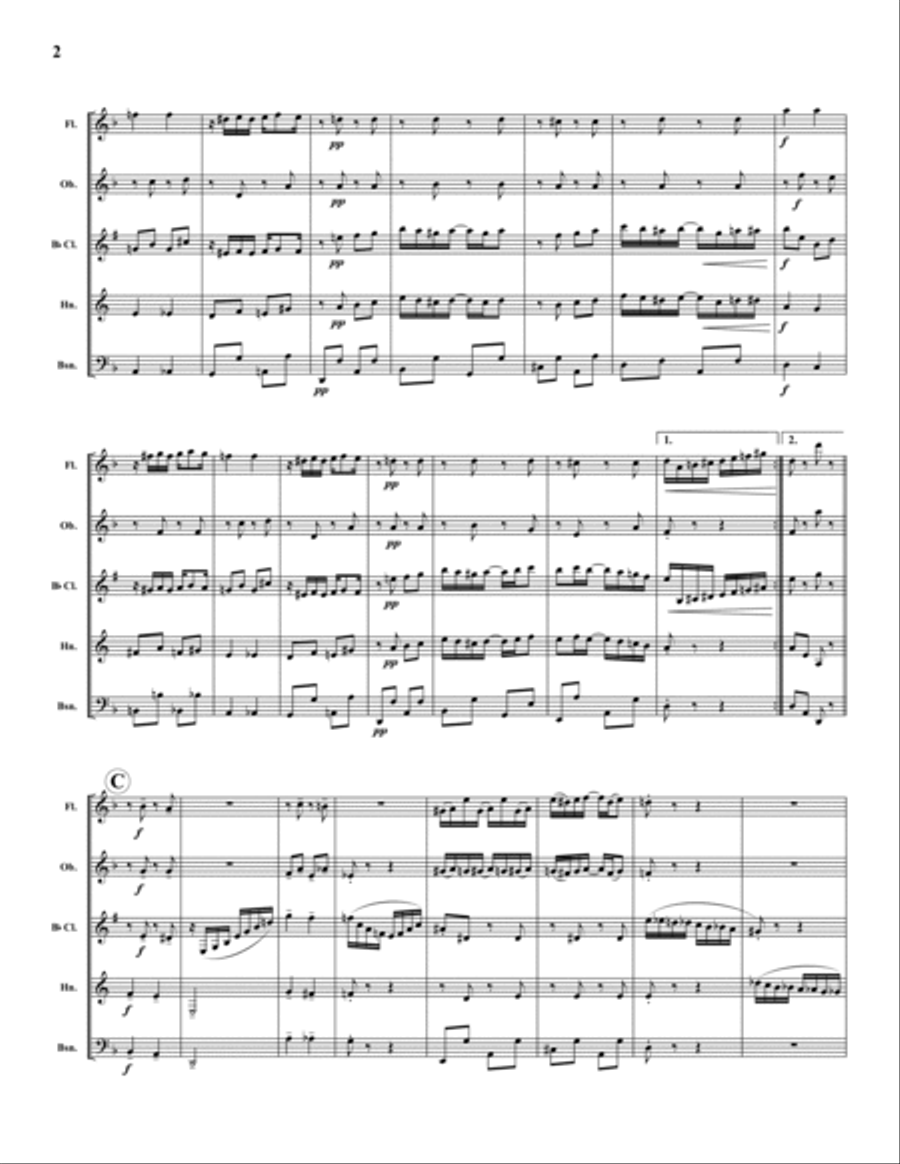 Russian Rag (Rockie's Rag) Woodwind Quintet scores gallery preview page 2