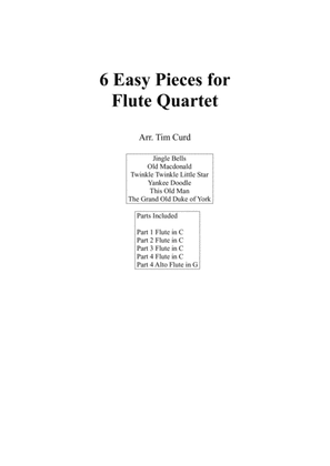 Book cover for 6 Easy Pieces for Flute Quartet