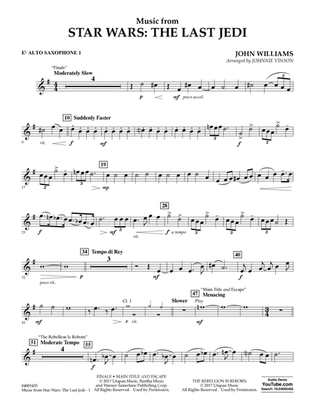 Music from Star Wars: The Last Jedi - Eb Alto Saxophone 1