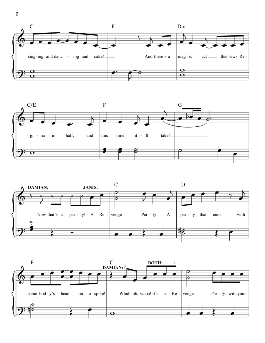 Revenge Party (from Mean Girls: The Broadway Musical) Easy Piano scores gallery preview page 2