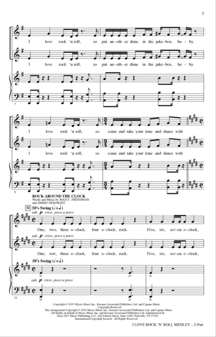 I Love Rock 'n' Roll Medley 2-Part scores gallery preview page 2