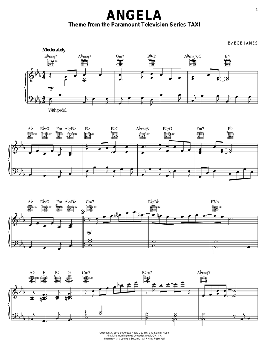 Angela Angela Piano Solo scores gallery preview page 1