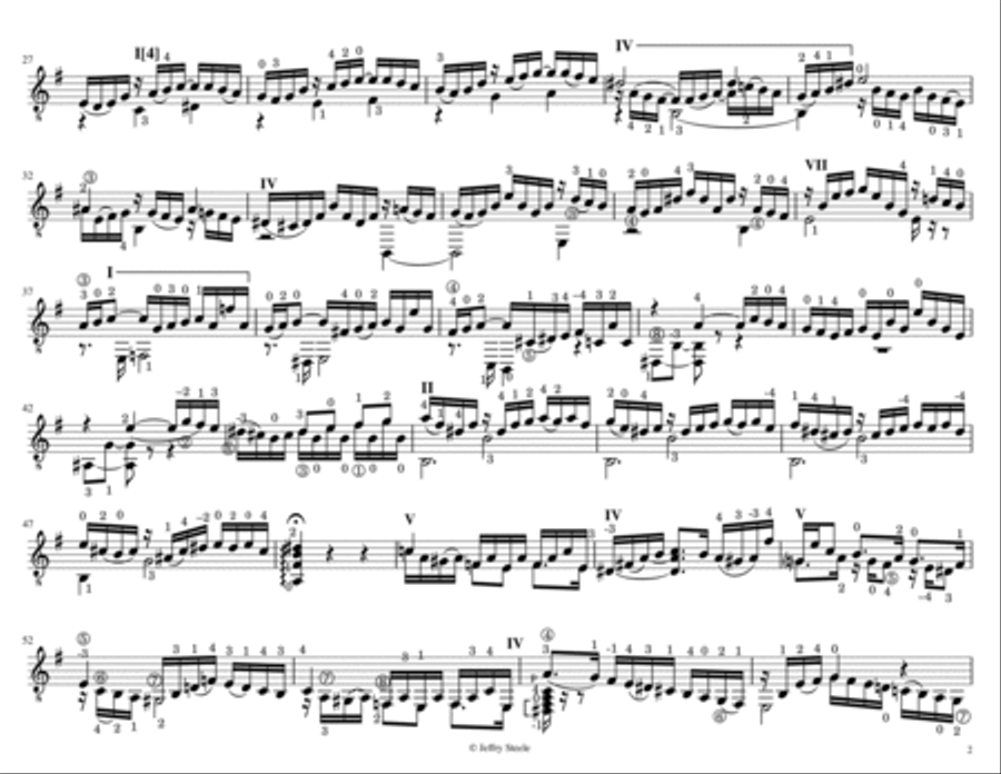 Cello Suite No. 2, BWV 1008, arranged for 8-string guitar Classical Guitar scores gallery preview page 2