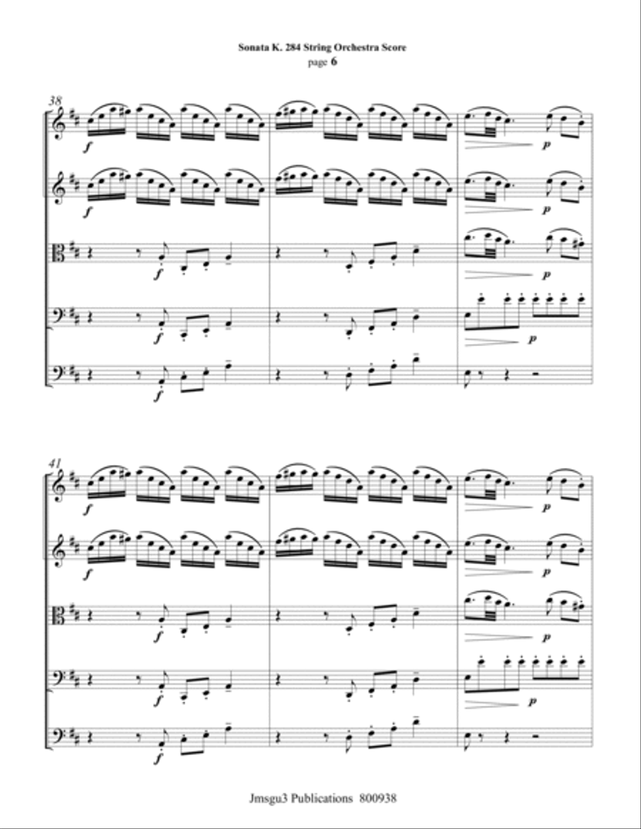 Mozart: Sonata K. 284 “Durnitz” for String Orchestra String Orchestra scores gallery preview page 6