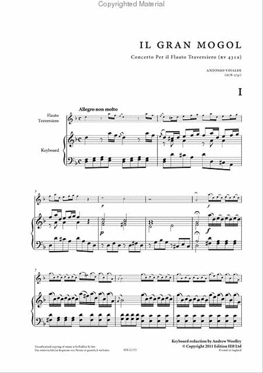 flute concertos ('Il Gran Mogol' RV431a and RV431) Flute Solo scores gallery preview page 2