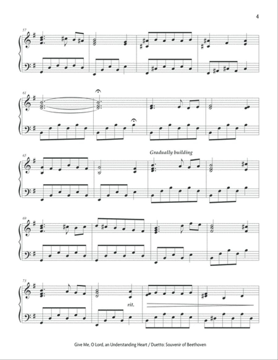 Give Me, O Lord, an Understanding Heart Piano Solo scores gallery preview page 5