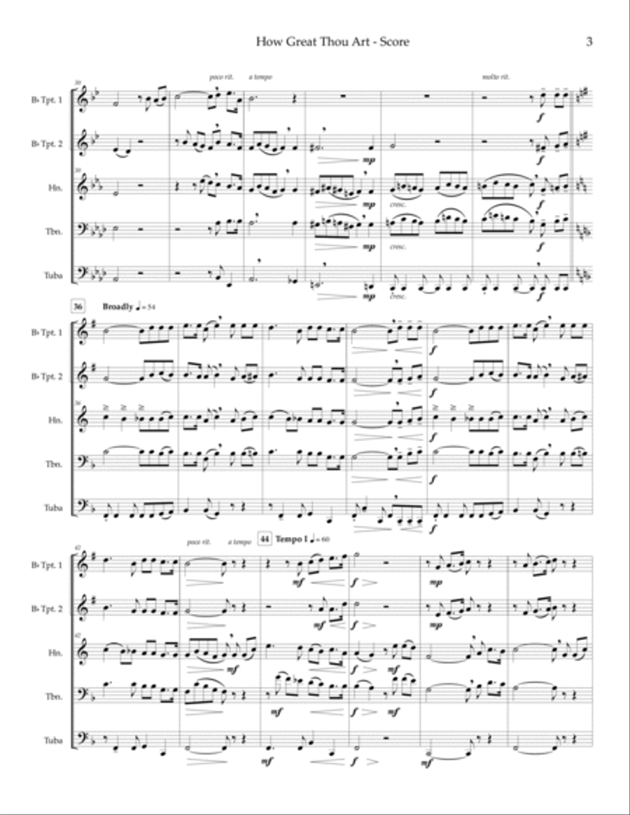 How Great Thou Art - brass quintet Brass Quintet scores gallery preview page 5
