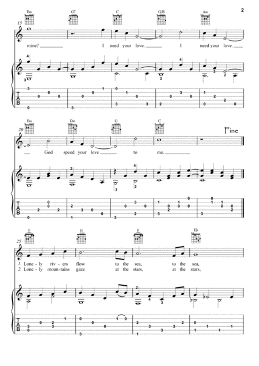 Unchained Melody Electric Guitar scores gallery preview page 2