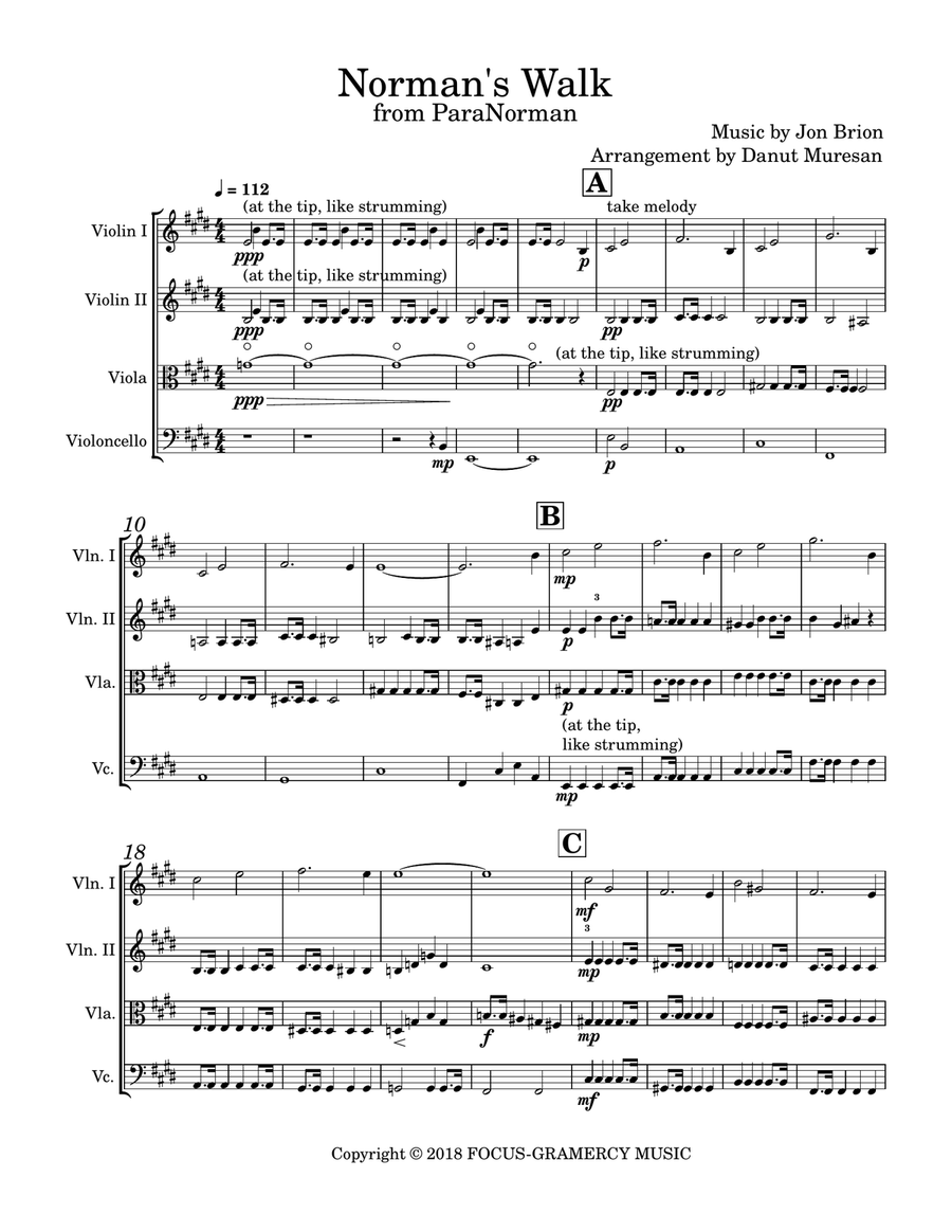 Norman's Walk Norman's Walk String Quartet scores gallery preview page 1