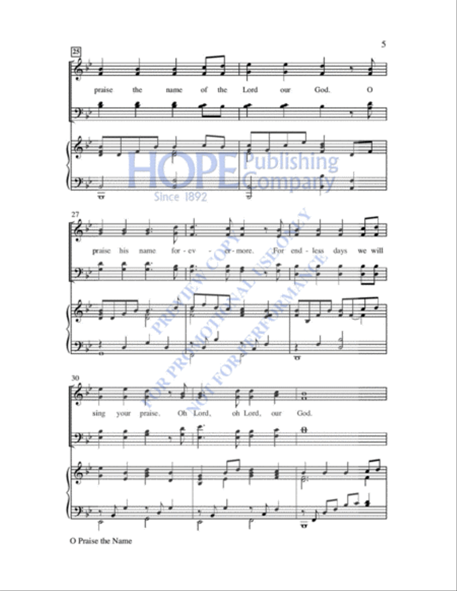O Praise the Name (Anastasis) 4-Part scores gallery preview page 6