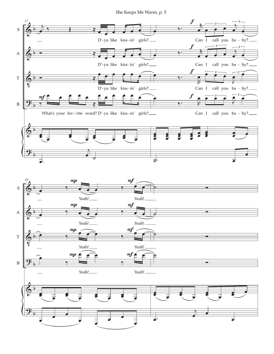 She Keeps Me Warm Choir scores gallery preview page 5