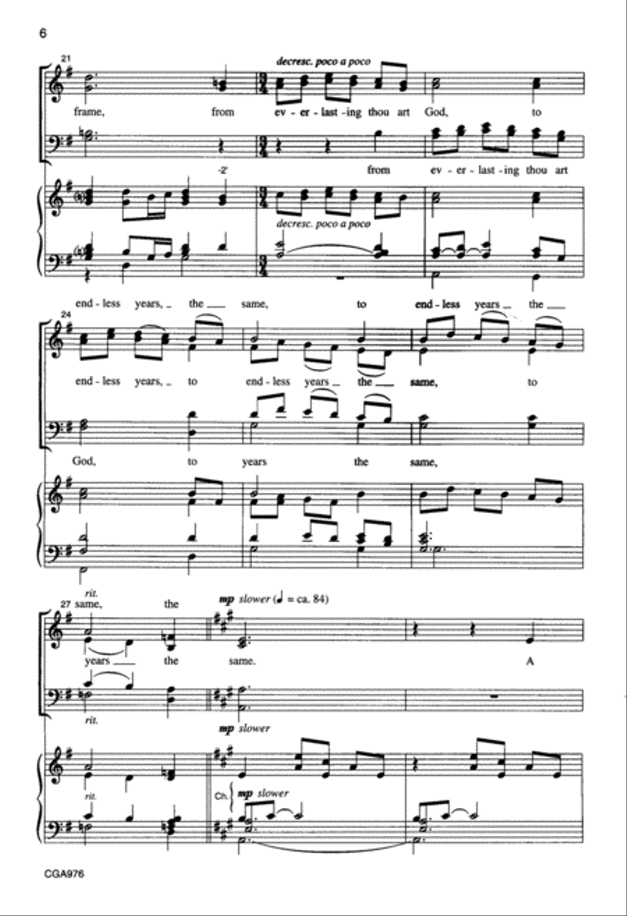 O God, Our Help in Ages Past (SATB choral score) 4-Part scores gallery preview page 5