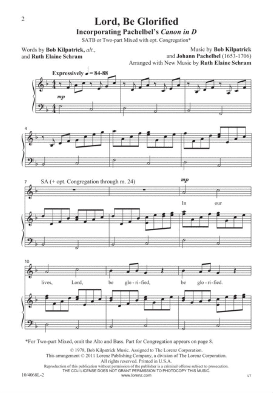 Lord, Be Glorified 4-Part scores gallery preview page 2