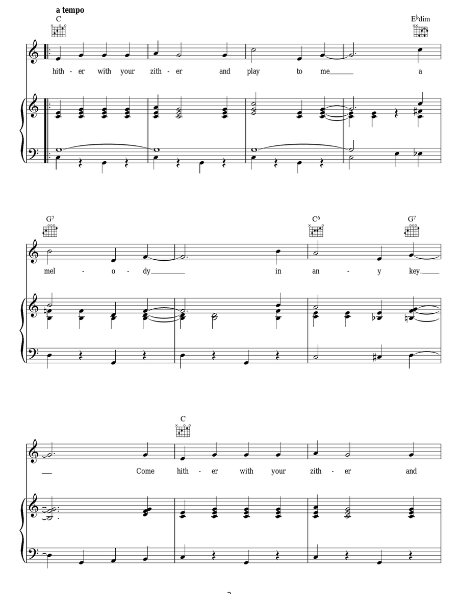 Come Hither With Your Zither Zither scores gallery preview page 2