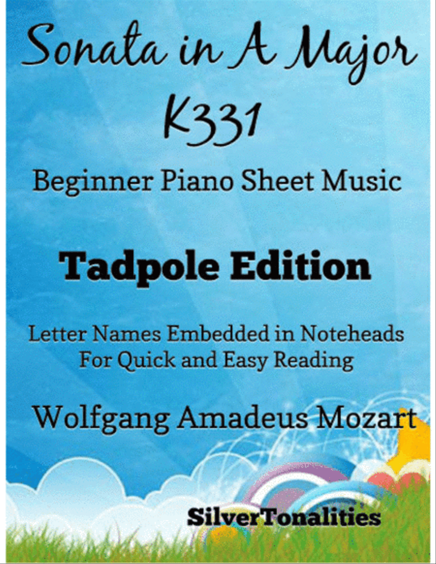 Sonata in A Major K331 Beginner Piano Sheet Music 2nd Edition Easy Piano scores gallery preview page 1