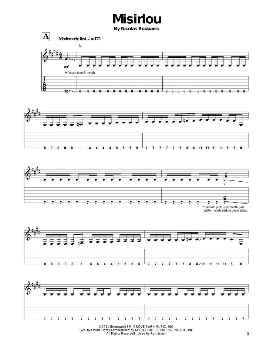 Misirlou Acoustic Guitar scores gallery preview page 1