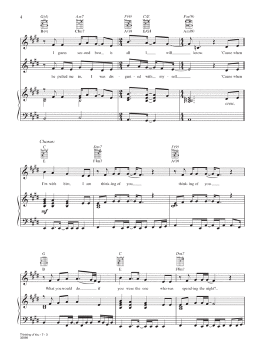 Thinking of You Thinking of You Piano, Vocal, Guitar scores gallery preview page 3