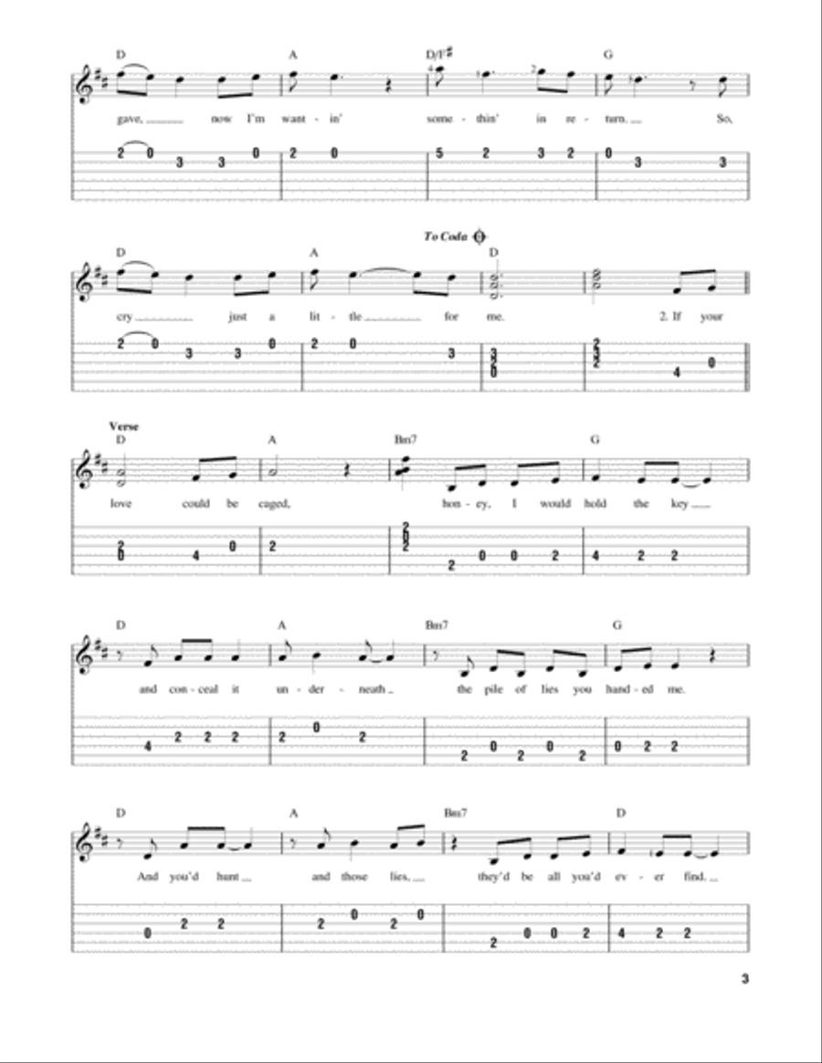 Cry Acoustic Guitar scores gallery preview page 3