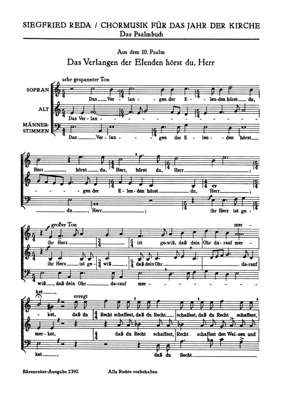 Das Verlangen der Elenden hörst du, Herr (Psalm 10) - Die Elenden sollen essen (Psalm 22)