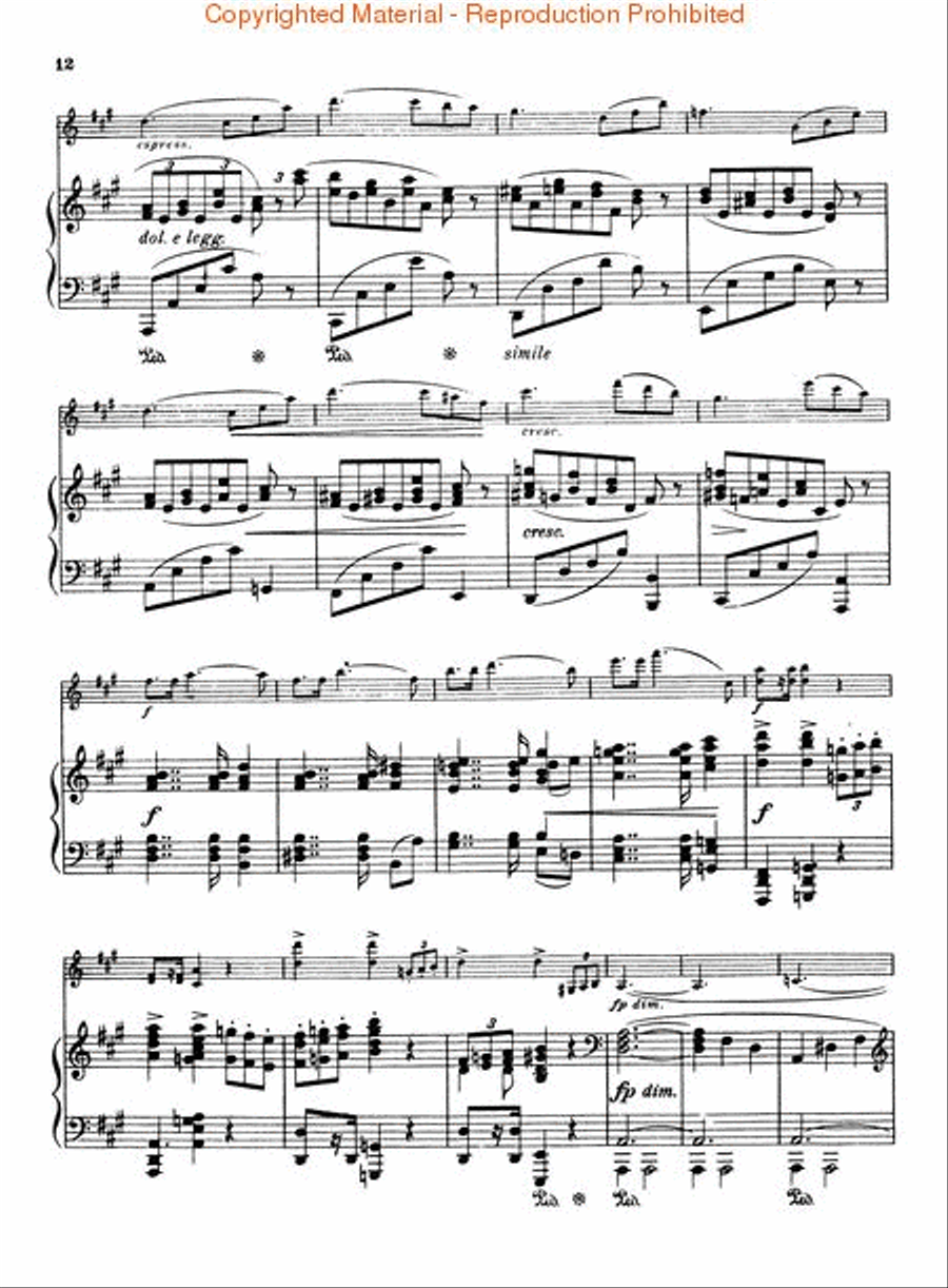 Sonata in A Major, Op. 100 Violin Solo scores gallery preview page 3