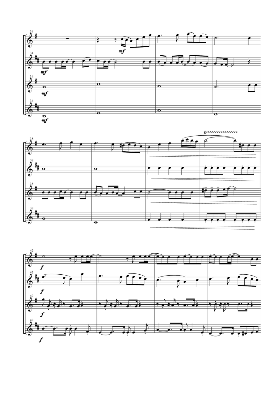 I Will Survive Woodwind Quartet scores gallery preview page 4