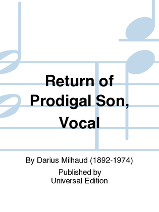 Book cover for Return of Prodigal Son, Vocal