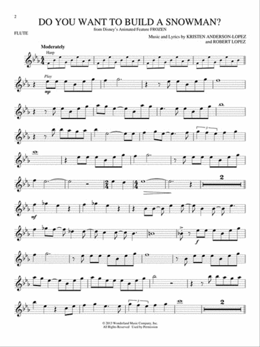 Songs from Frozen, Tangled and Enchanted Flute Solo scores gallery preview page 3