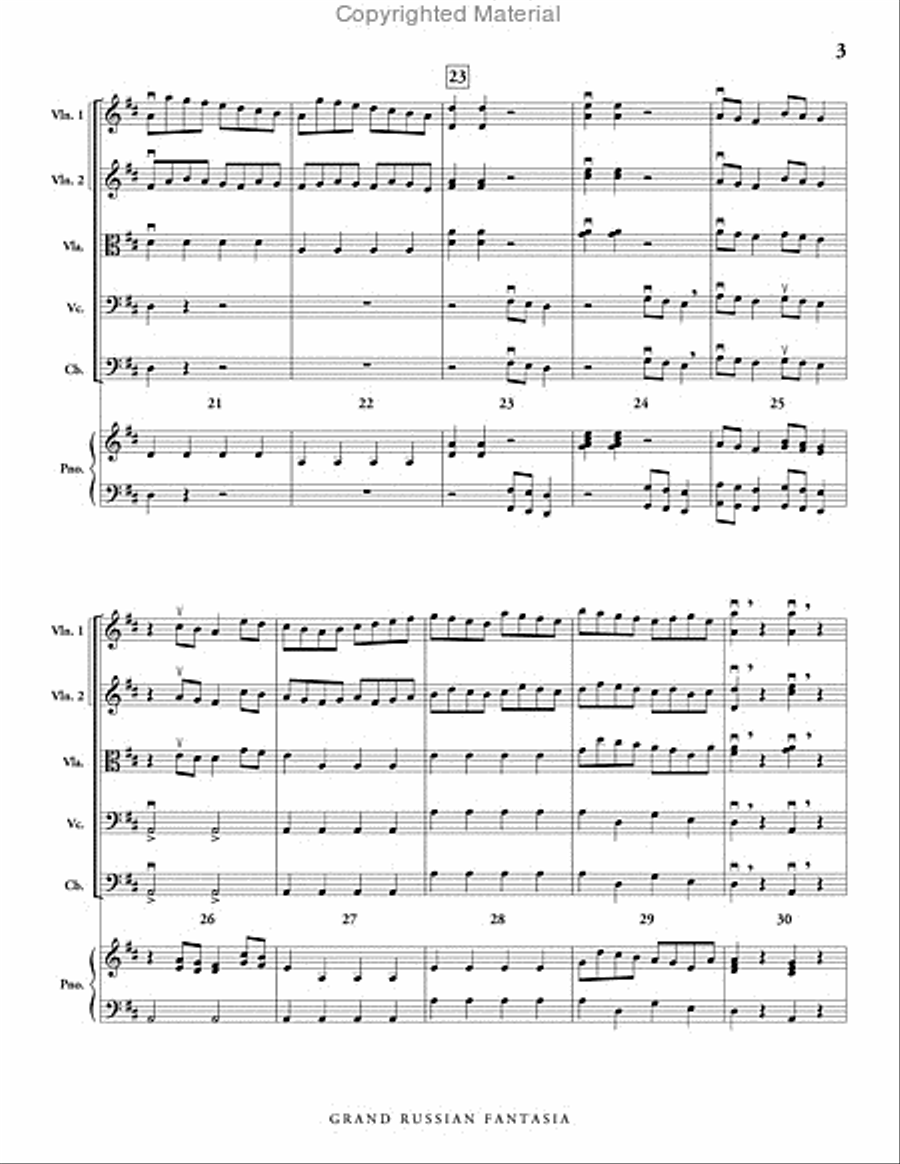 Grand Russian Fantasia String Orchestra scores gallery preview page 4