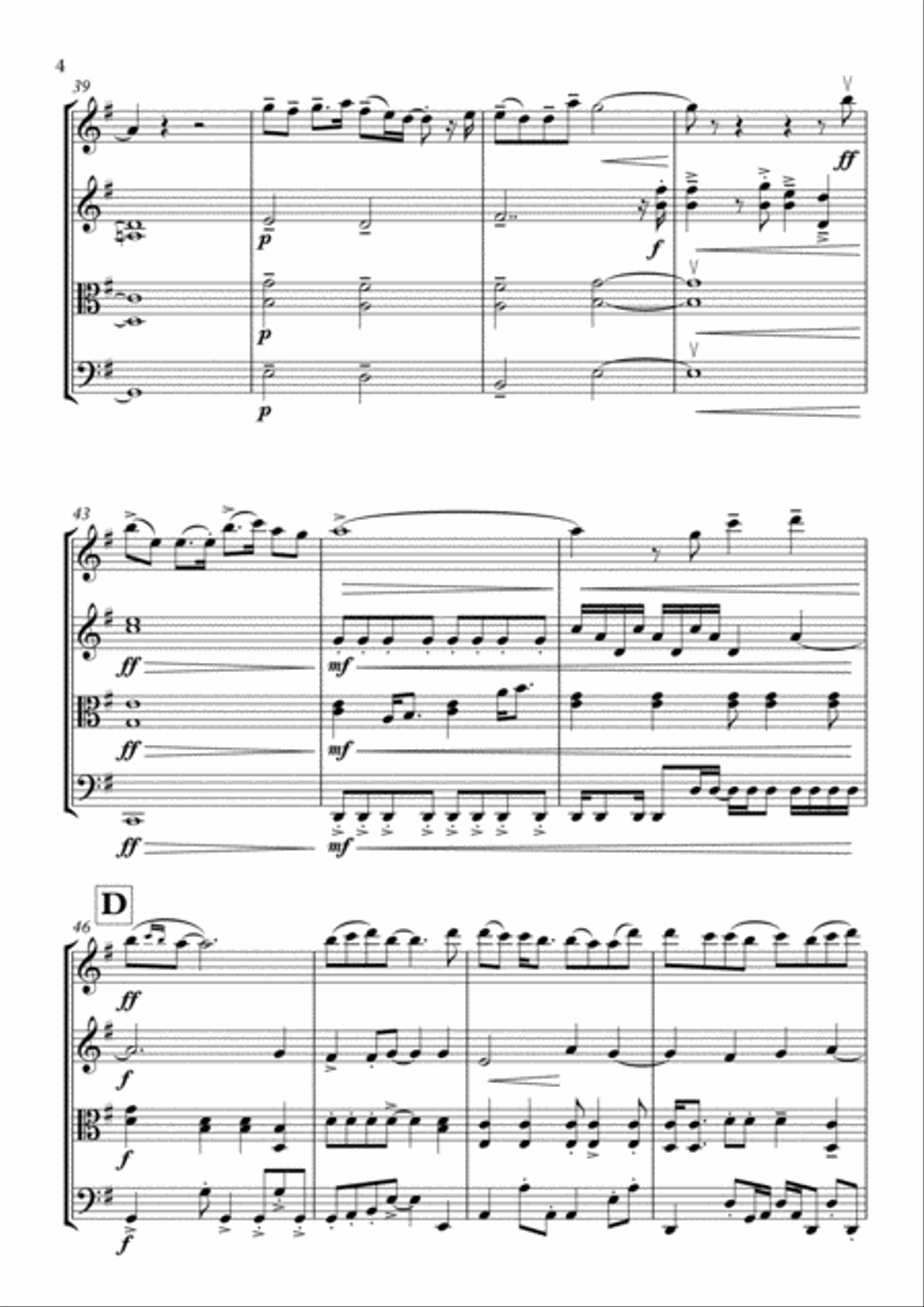 For Your Eyes Only String Quartet scores gallery preview page 4