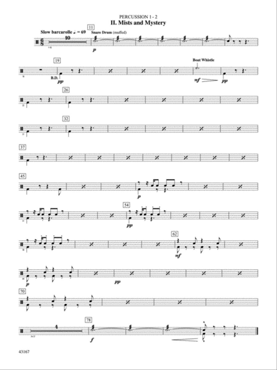 Down to the Sea in Ships (from the NBC TV Film Project 20): 1st Percussion Concert Band scores gallery preview page 2
