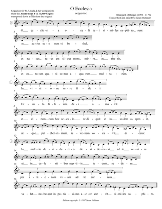 Sequence: O Ecclesia, from the Anonymous 4 album "11,000 Virgins" - Score Only