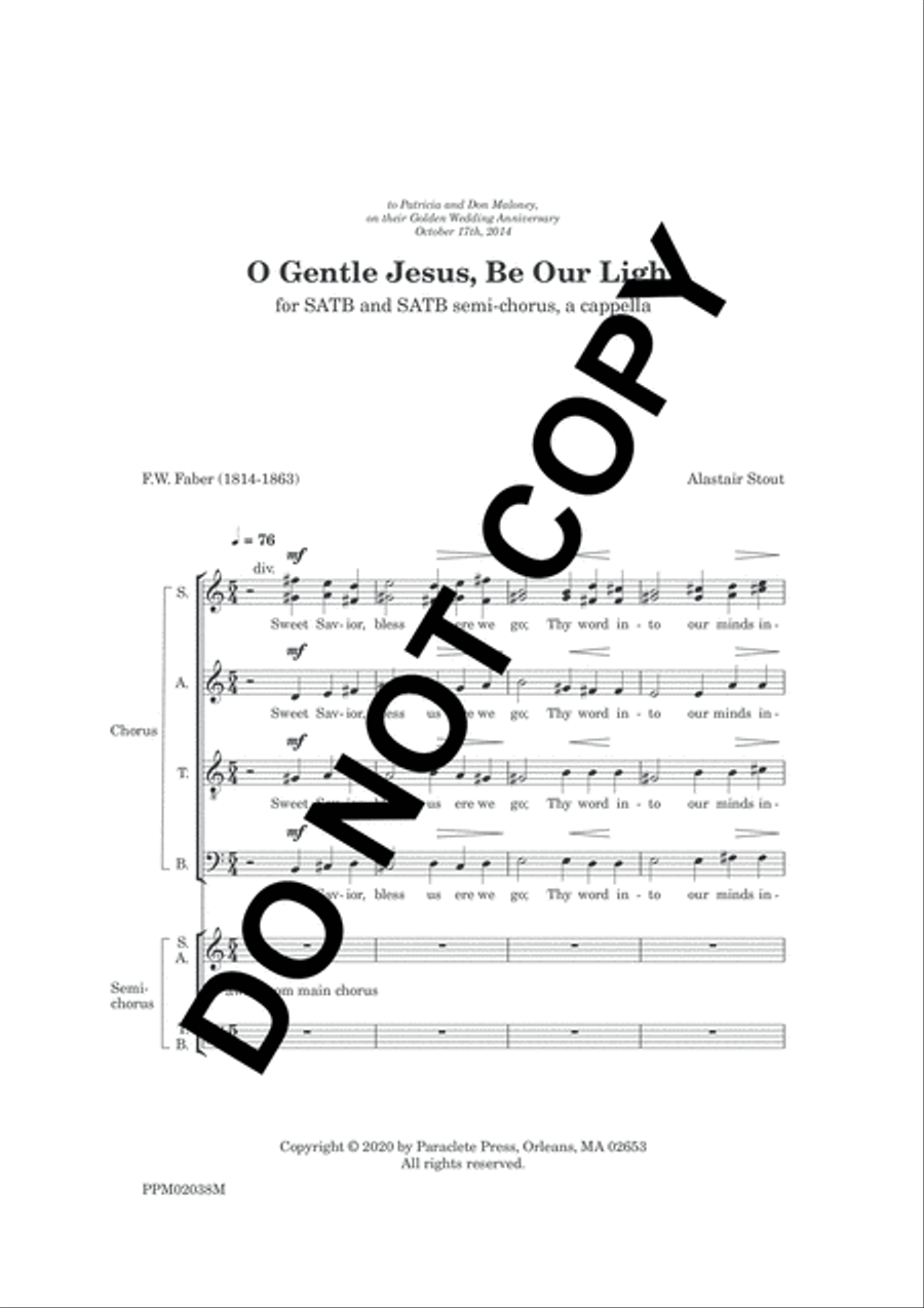 O Gentle Jesus, Be Our Light 4-Part scores gallery preview page 4