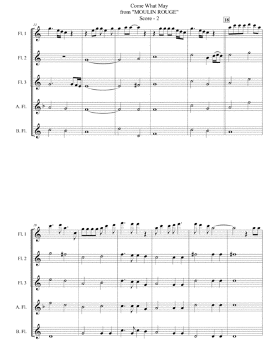 Come What May Come What May Woodwind Quintet scores gallery preview page 2