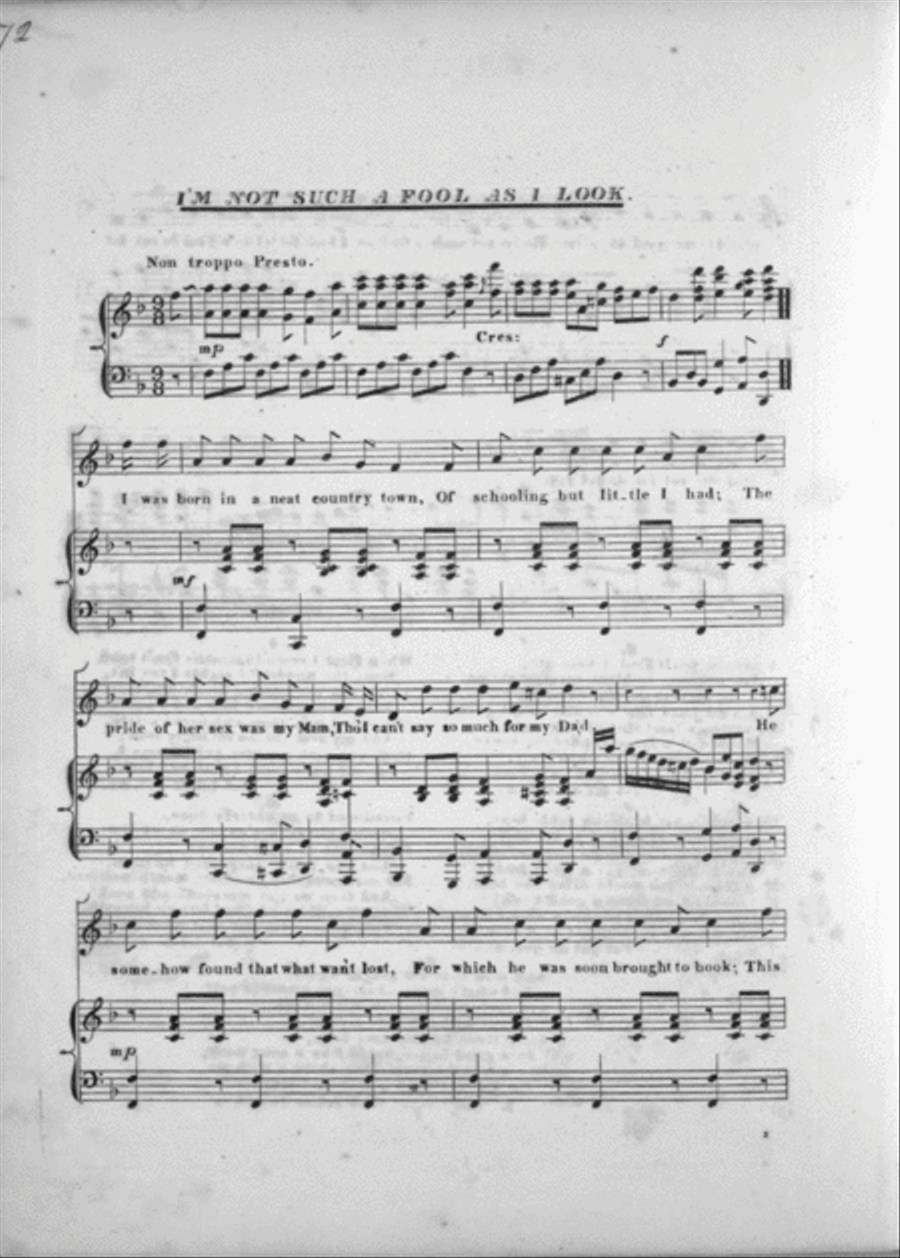 I'm Not Such a Fool As I Look. Comic Song Voice scores gallery preview page 2