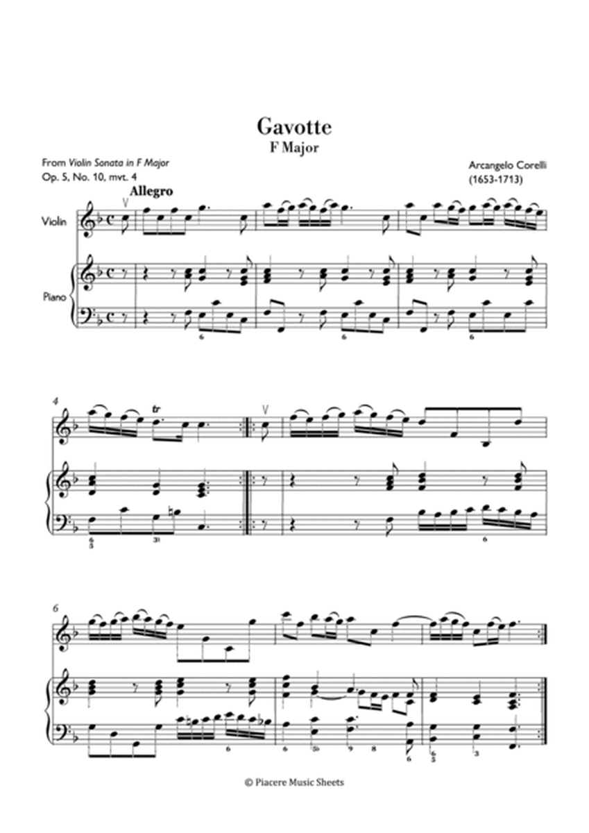 Corelli - Gavotte (from Violin Sonata) in F major - Easy image number null