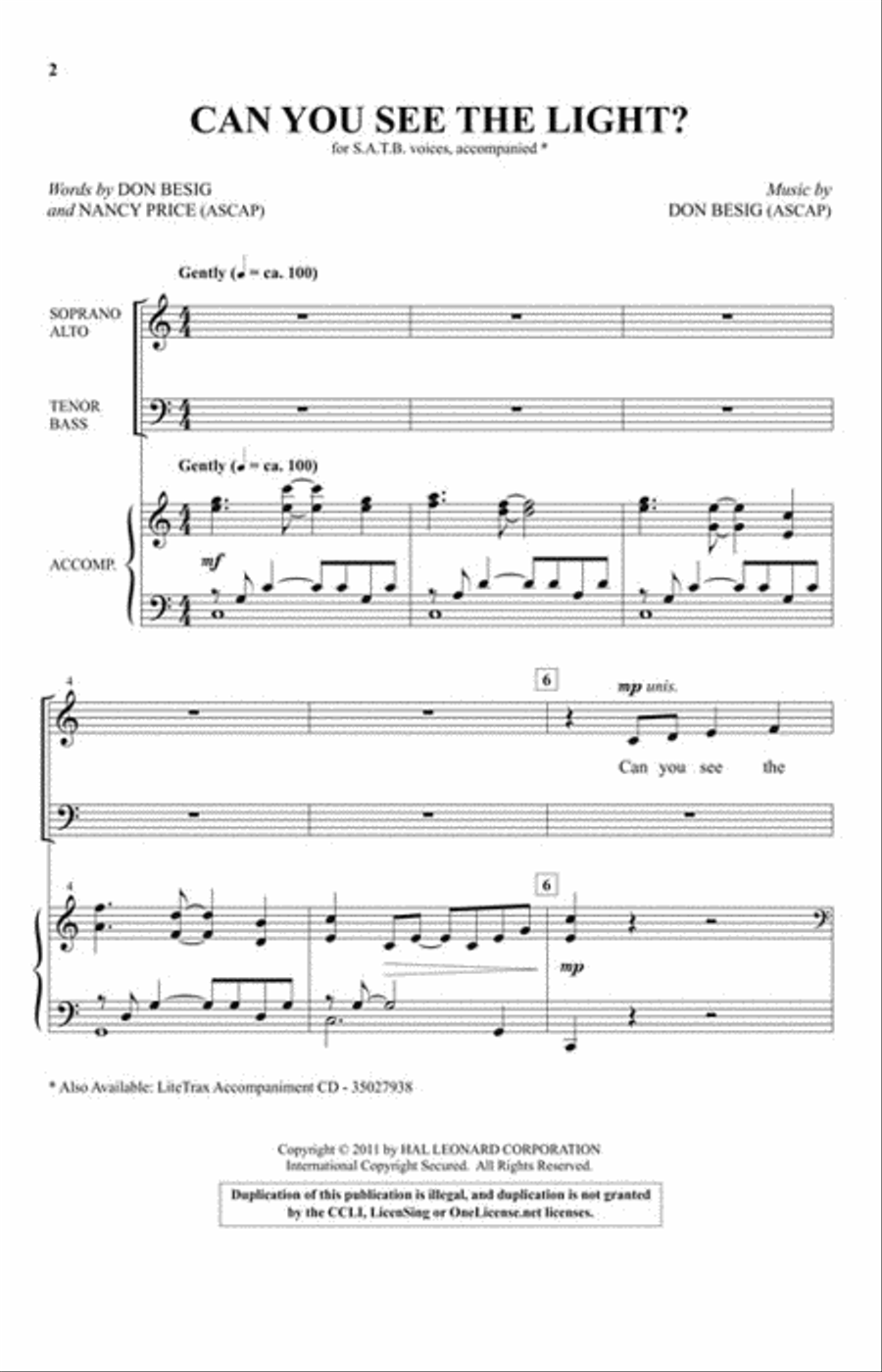 Can You See the Light? 4-Part scores gallery preview page 2