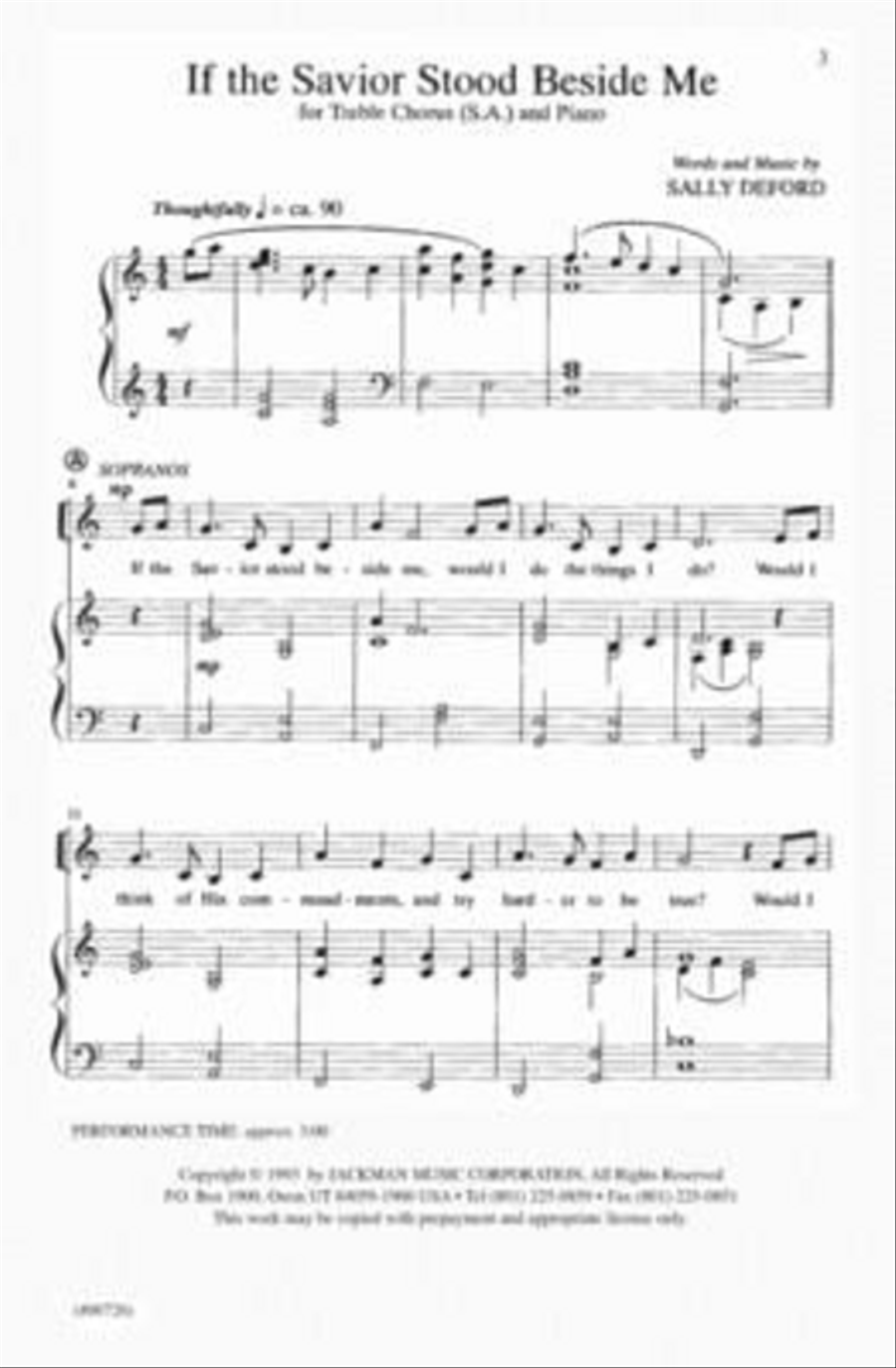 If the Savior Stood Beside Me - SA SA scores gallery preview page 2