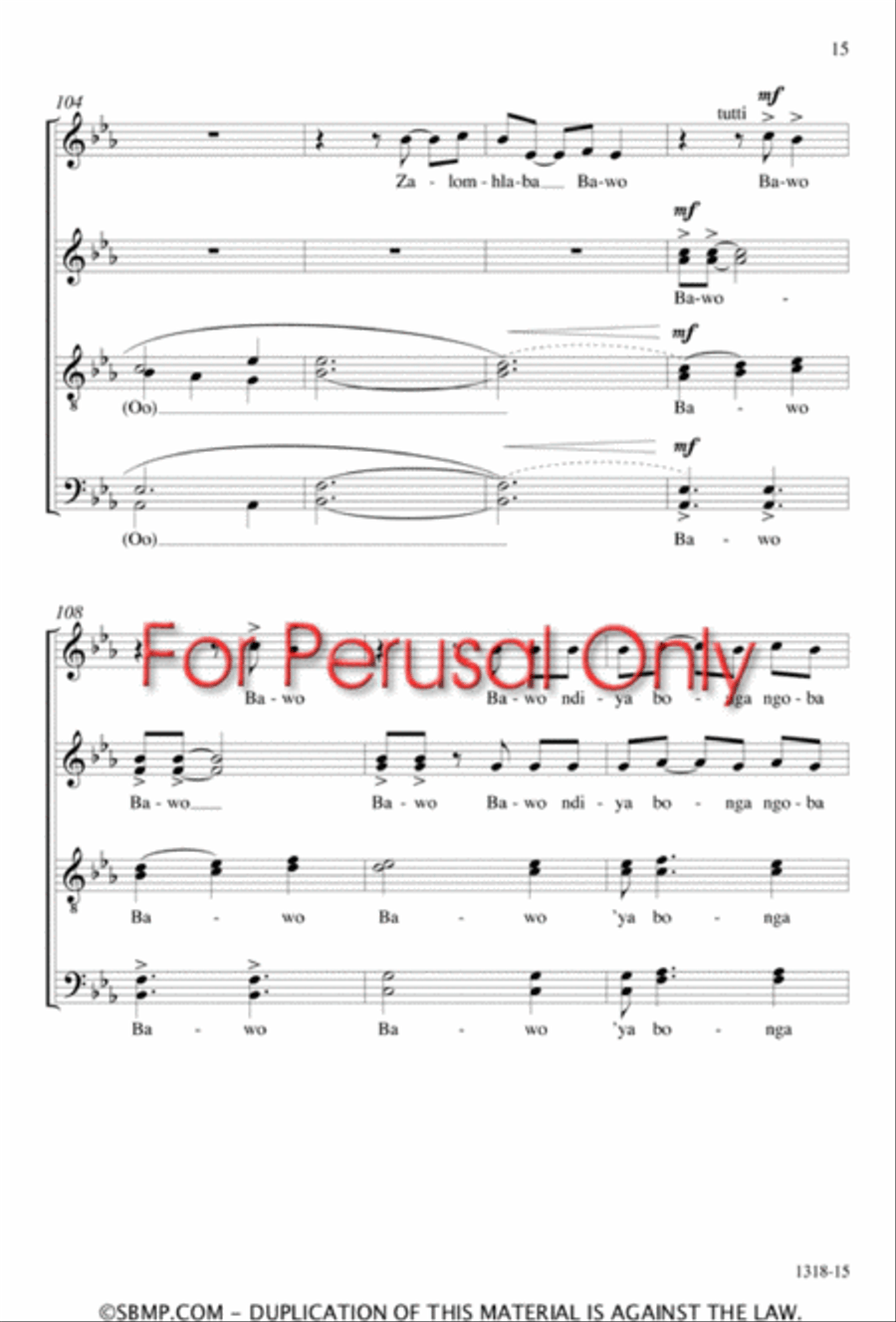 Ndikhokhele Bawo - SATB divisi Octavo Divisi scores gallery preview page 14