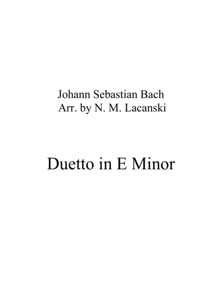 Duetto in E Minor image number null