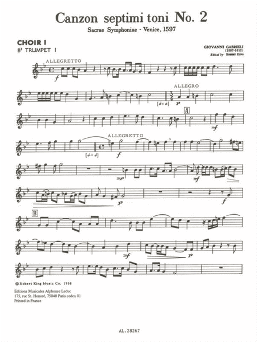 Canzon Septimi Toni No. 2 – Sacrae Symphoniae – Venice, 1597 Brass Ensemble scores gallery preview page 2