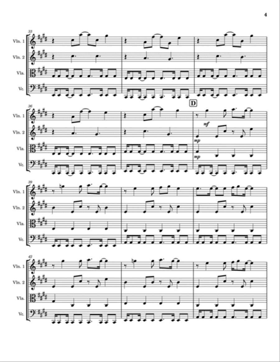 Enjoy The Silence Enjoy The Silence String Quartet scores gallery preview page 4