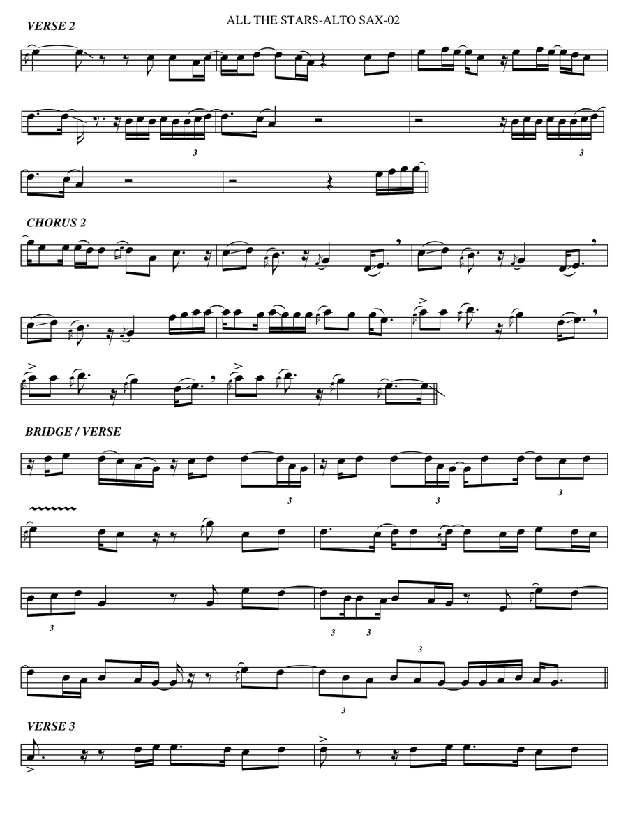 All The Stars Alto Saxophone scores gallery preview page 2