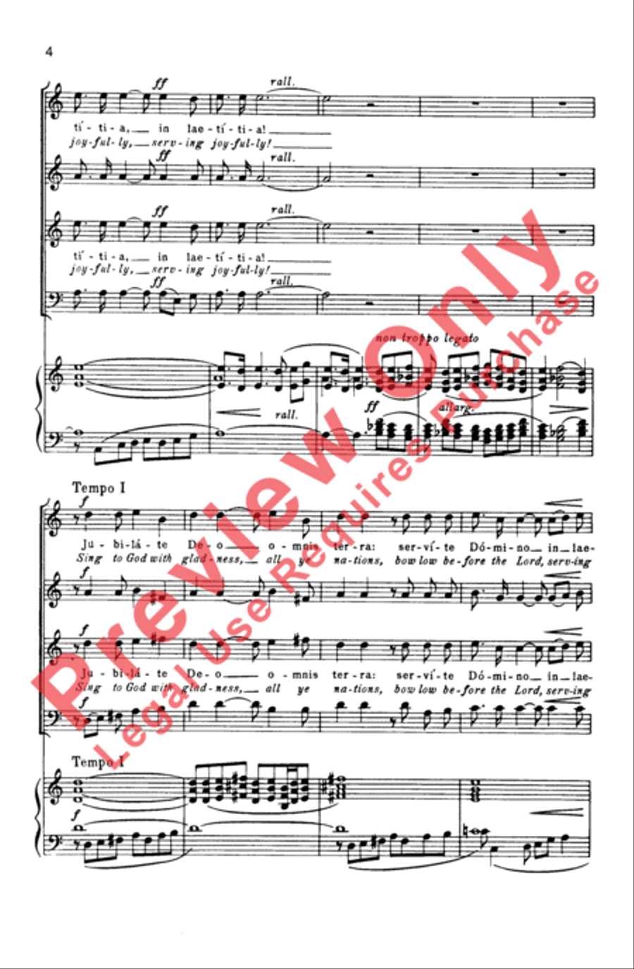 Jubilate Deo Omnis Terra (Psalm 99) 4-Part scores gallery preview page 4