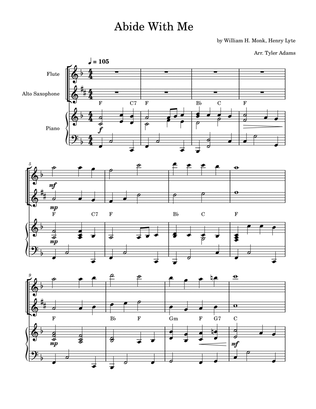 Abide With Me (Flute and Alto Sax Duet with Piano)