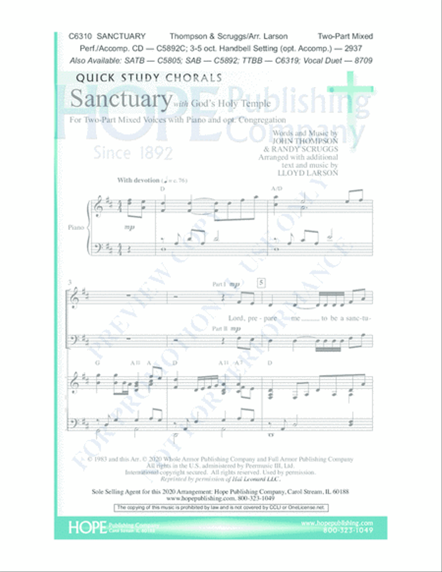 Sanctuary 2-Part scores gallery preview page 2