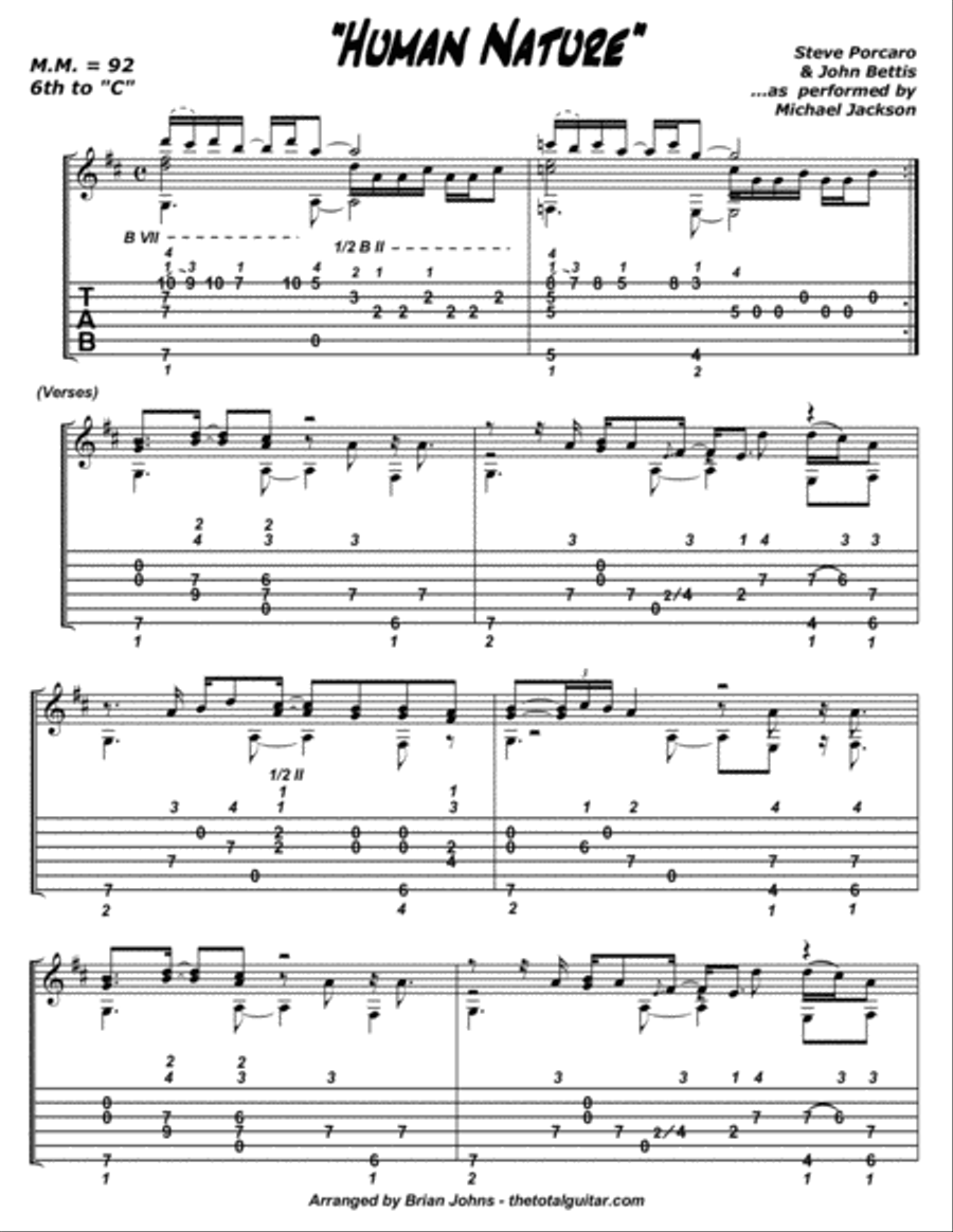 Human Nature Electric Guitar scores gallery preview page 2