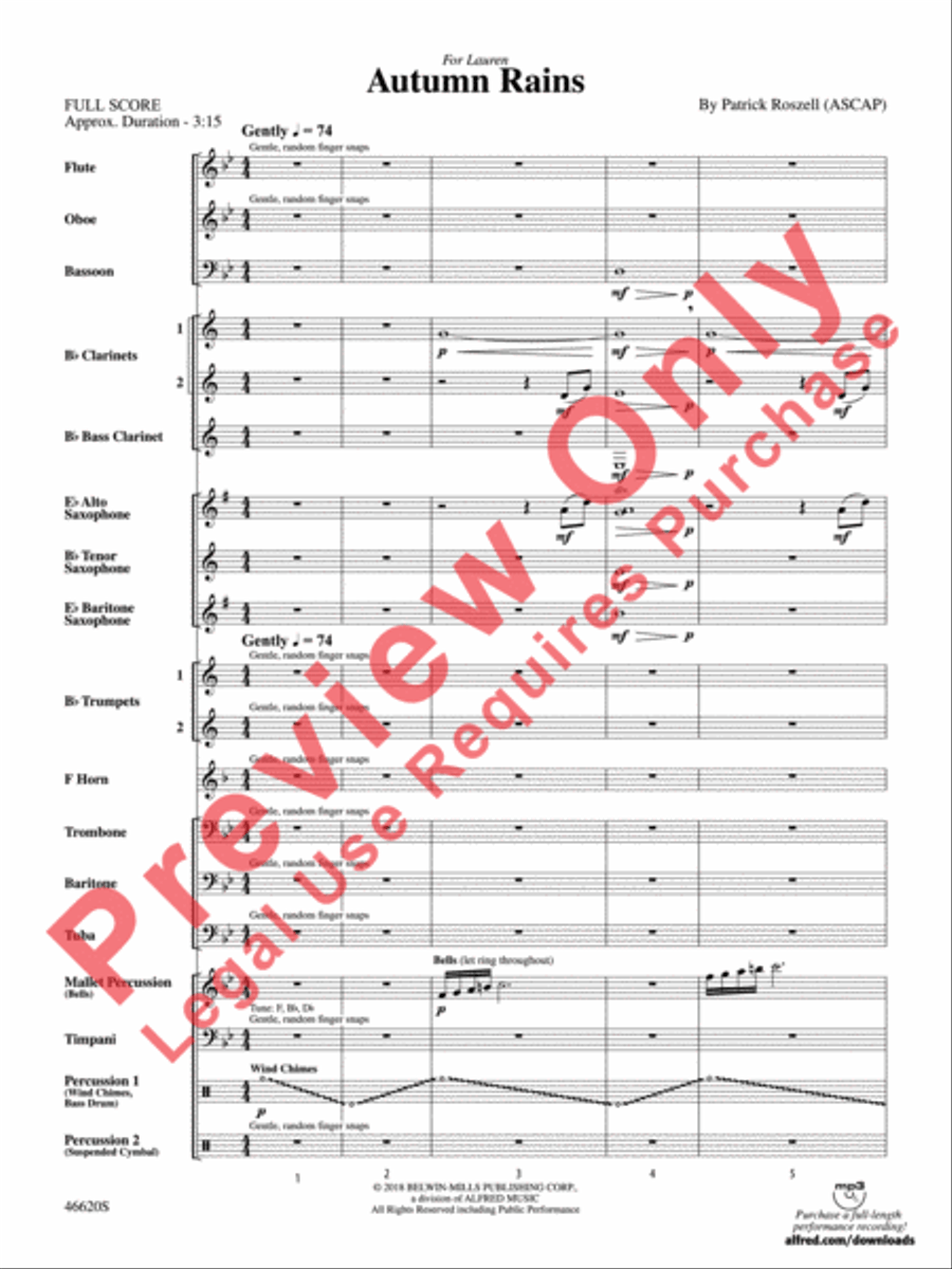 Autumn Rains Concert Band scores gallery preview page 3