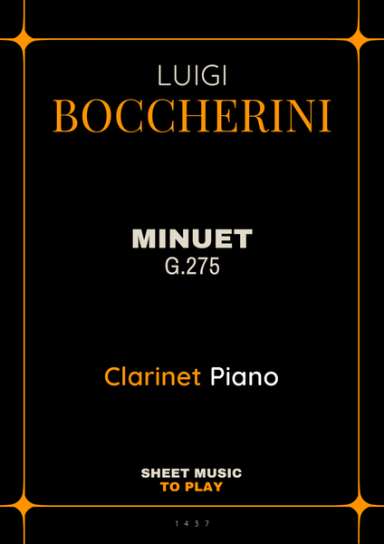 Minuet Op.11 No.5 - Bb Clarinet and Piano (Full Score and Parts) image number null