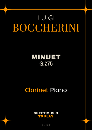 Minuet Op.11 No.5 - Bb Clarinet and Piano (Full Score and Parts)